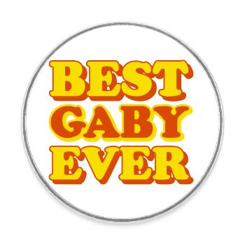 Gaby First Name Funny Gift - Round  fridge magnet - white - Front