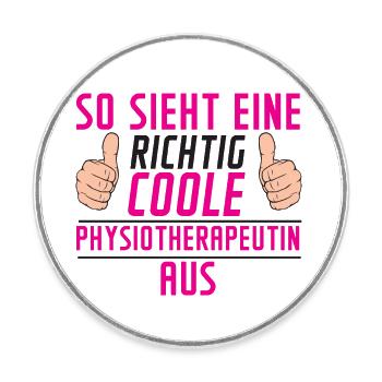 Physiotherapeutin | Kaffee Becher | | Spruch - Runder Kühlschrankmagnet - Weiß - Vorne