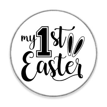 Design my 1st Easter - Magnet rond - blanc - Devant