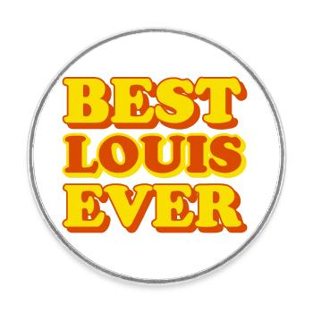 Funny gift with first name Louis - Round  fridge magnet - white - Front