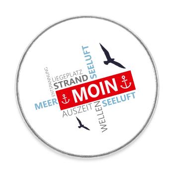 Sea, Moin, Port, North Sea - Round  fridge magnet - white - Front