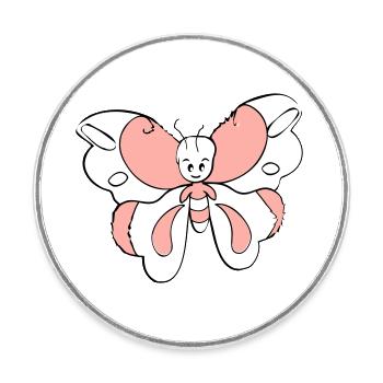 Papillon coloré > Graphique vectoriel - Magnet rond - blanc - Devant