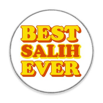Salih First Name Funny Gift - Round  fridge magnet - white - Front