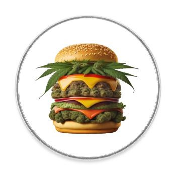 Stoner Burger - Runder Kühlschrankmagnet - Weiß - Vorne