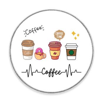 I love coffee - Round  fridge magnet - white - Front