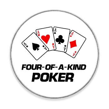 poker four of a kind - Round  fridge magnet - white - Front