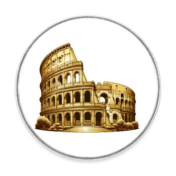 coliseum - Round  fridge magnet - white - Front