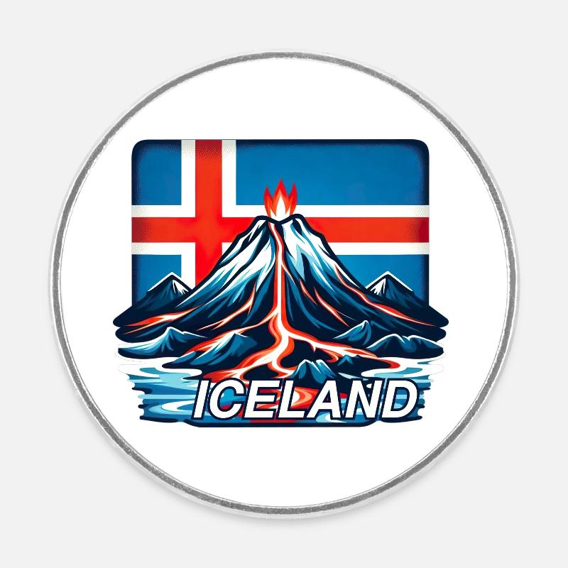 iceland Iceland 3 - Round fridge magnet - white