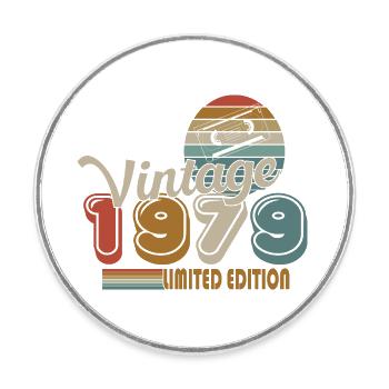 1979 - Round  fridge magnet - white - Front