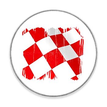 Kroatien hrvatska kroatien hrv hr zagreb geteilte Flagge - Runder Kühlschrankmagnet - Weiß - Vorne