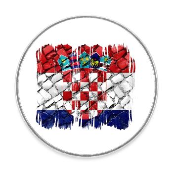 Kroatien hrvatska kroatien hrv hr zagreb geteilte Flagge - Runder Kühlschrankmagnet - Weiß - Vorne