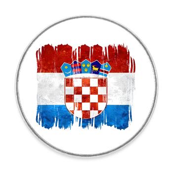 Kroatien hrvatska kroatien hrv hr zagreb geteilte Flagge - Runder Kühlschrankmagnet - Weiß - Vorne