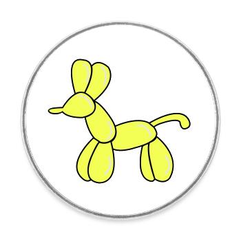 ballon hund - Runder Kühlschrankmagnet - Weiß - Vorne