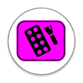 Make Up Cosmetic Icon - Round  fridge magnet - white - Front