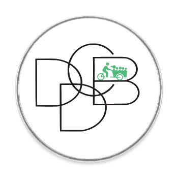 D.D.C.B - Daily Driven Cargo Bikers - Round  fridge magnet - white - Front