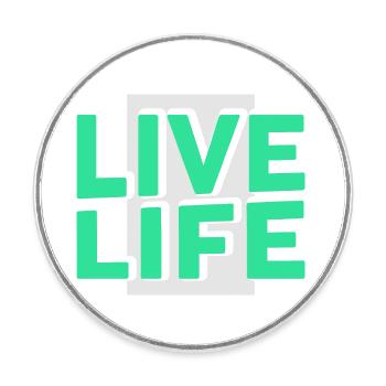 Live Life - Runder Kühlschrankmagnet - Weiß - Vorne