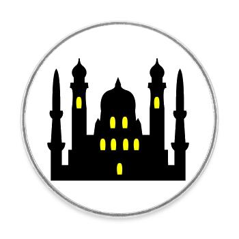 moschee 02 - Runder Kühlschrankmagnet - Weiß - Vorne