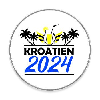 kroatien 2024 - Runder Kühlschrankmagnet - Weiß - Vorne