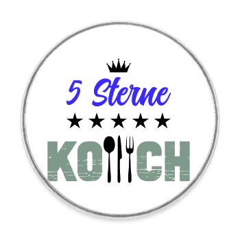 5 Star Chef - Round  fridge magnet - white - Front