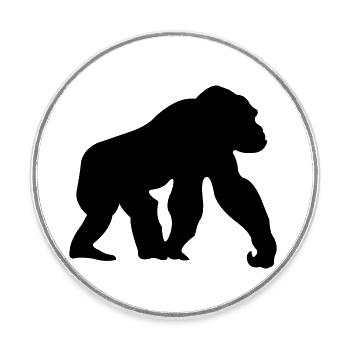 affe - Runder Kühlschrankmagnet - Weiß - Vorne