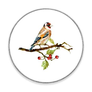 Bunter Vogel - Runder Kühlschrankmagnet - Weiß - Vorne