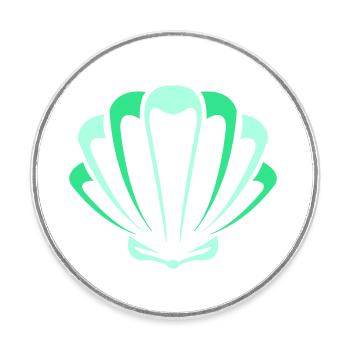shell - Round  fridge magnet - white - Front