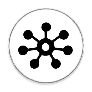 Virus - Runder Kühlschrankmagnet - Weiß - Vorne