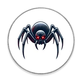 Spinne - Runder Kühlschrankmagnet - Weiß - Vorne