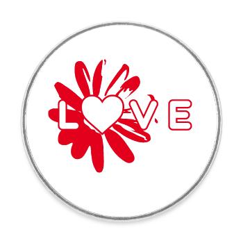 AIMEZ le design avec le cœur - Magnet rond - blanc - Devant