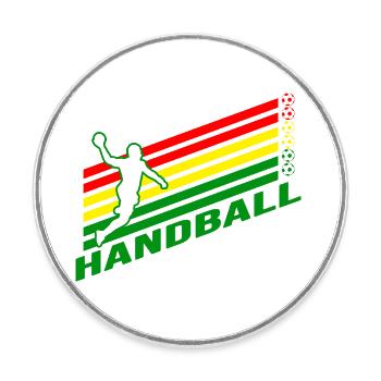 Handball Handball Fan Jump Throw Handball Player - Round  fridge magnet - white - Front