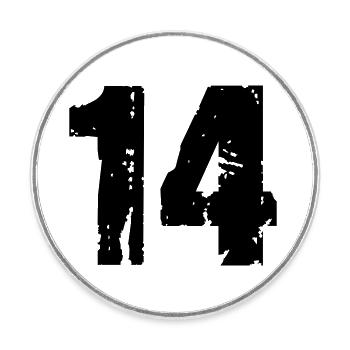 14 - Round  fridge magnet - white - Front