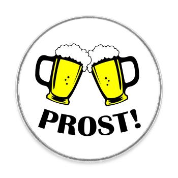 Santé de la bière - Magnet rond - blanc - Devant