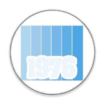 Born in 1976 - Round  fridge magnet - white - Front