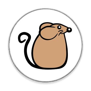 Maus Mäuschen Süße Kleine Ratte Nager Freundlich - Runder Kühlschrankmagnet - Weiß - Vorne