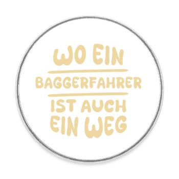 Excavator Driver as Excavator Driver - Round  fridge magnet - white - Front