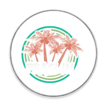Vacances Praslin - Magnet rond - blanc - Devant