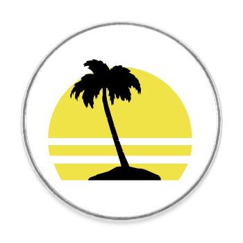 Île Palm - Magnet rond - blanc - Devant