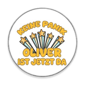 Oliver as a first name - Round  fridge magnet - white - Front