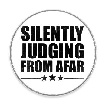 Silently Judging From Afar Sayings For Introverts - Round  fridge magnet - white - Front