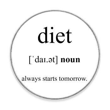 Diet | Diät Definition Dictionary - Runder Kühlschrankmagnet - Weiß - Vorne