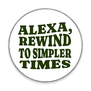 Alexa, Passez au week-end - Magnet rond - blanc - Devant