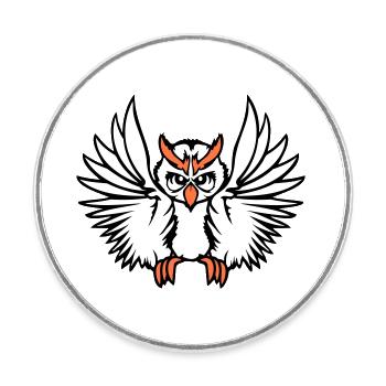 hibou oiseau aigle hibou hibou oiseau de nuit chouette effraie volant cool - Magnet rond - blanc - Devant