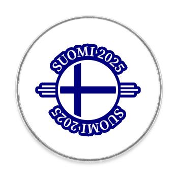 Suomi 2025 Finlande - Magnet rond - blanc - Devant