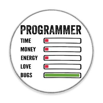 Entwickler Humor Programmierer Programmierer Programmierer - Runder Kühlschrankmagnet - Weiß - Vorne