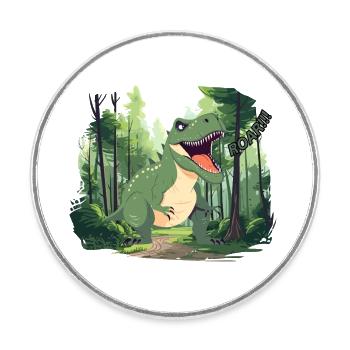 T-Rex - Runder Kühlschrankmagnet - Weiß - Vorne