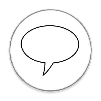 Sprechblase Design Links - Runder Kühlschrankmagnet - Weiß - Vorne