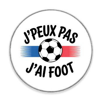 je peux pas j'ai foot - Magnet rond - blanc - Devant