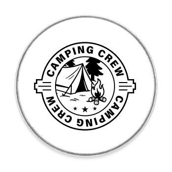 Tentes de camping - Magnet rond - blanc - Devant
