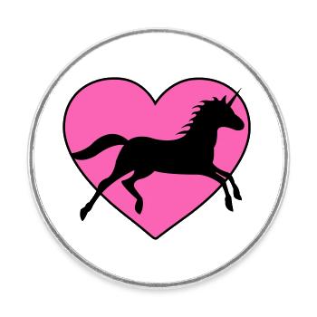 unicorn love - Runder Kühlschrankmagnet - Weiß - Vorne