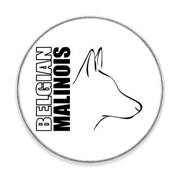 BELGIAN MALINOIS PROFIL Hundesport Wilsigns - Runder Kühlschrankmagnet - Weiß - Vorne